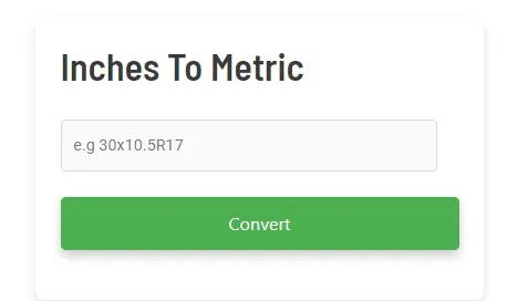 Inches To Metric