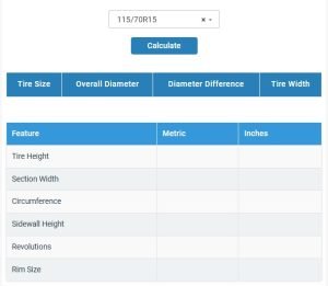 Tire Size Compare - Tire Size Comparison Calculator