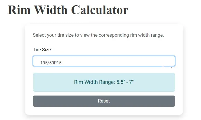 Rim Width Calculator